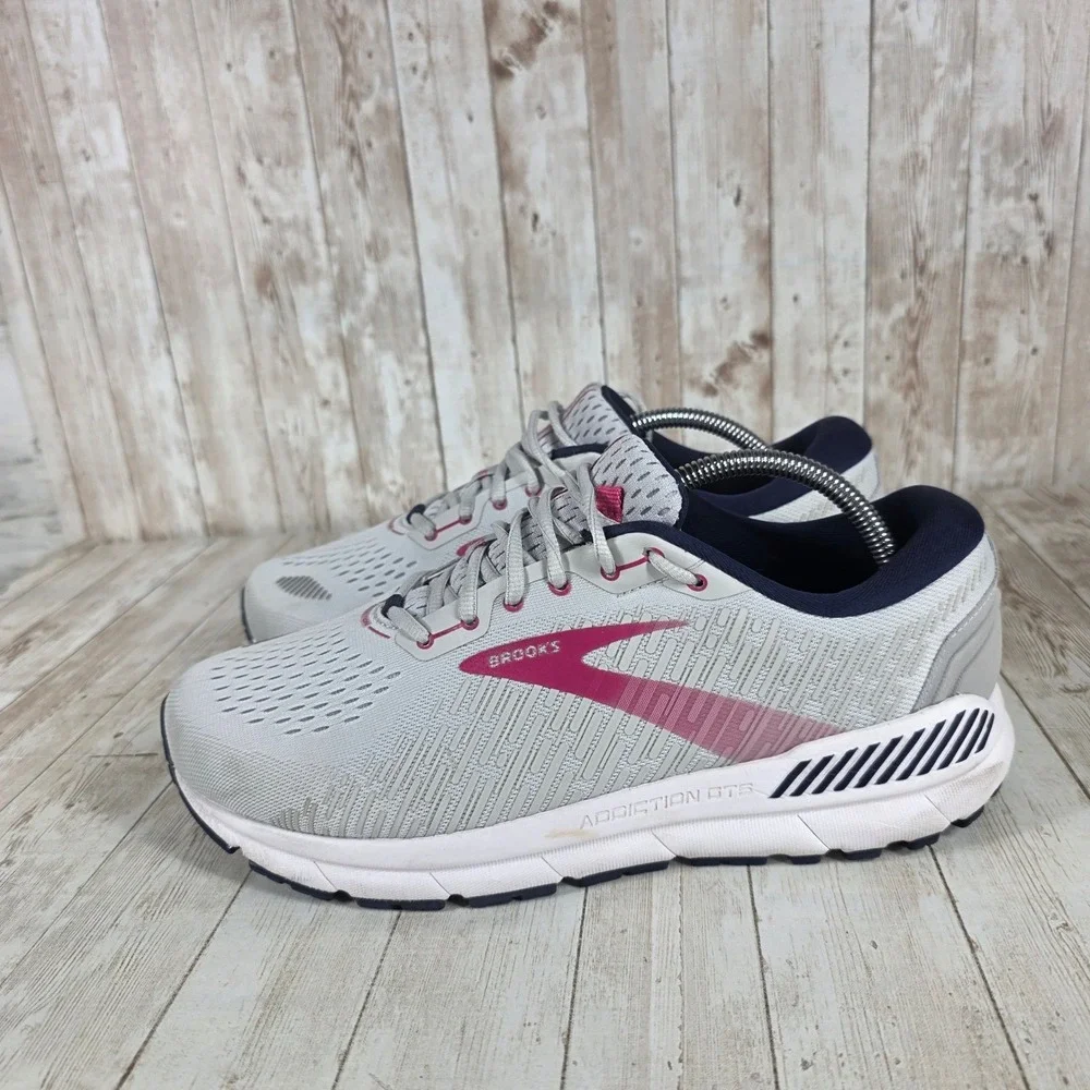 Brooks Addiction GTS 15 Extra Wide Women's Running Shoes Gray Pink Sz 11.5